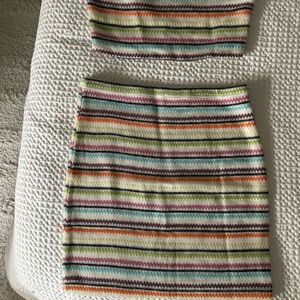 Striped Multicolor Knit Skirt